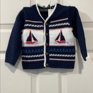 Janie and Jack Adorable v-neck sweat with Sailboats size 18-24 months NWT